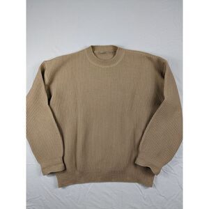 Country‎ Road Vintage Pure Wool Sweater Workwear Knit Beige Size Large Crewneck